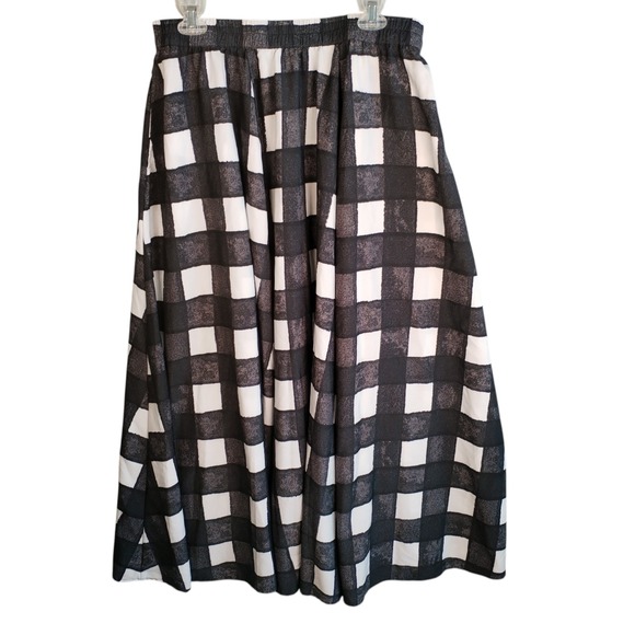 Cato Dresses & Skirts - Cato Est. 1946 Black White Buffalo Check Plaid‎ Maxi Skirt Large Elastic Waist